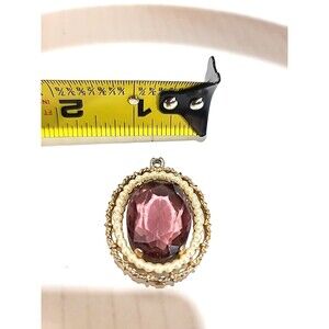 Vintage Amethyst AVON Necklace Pendant Oval Stunning Purple